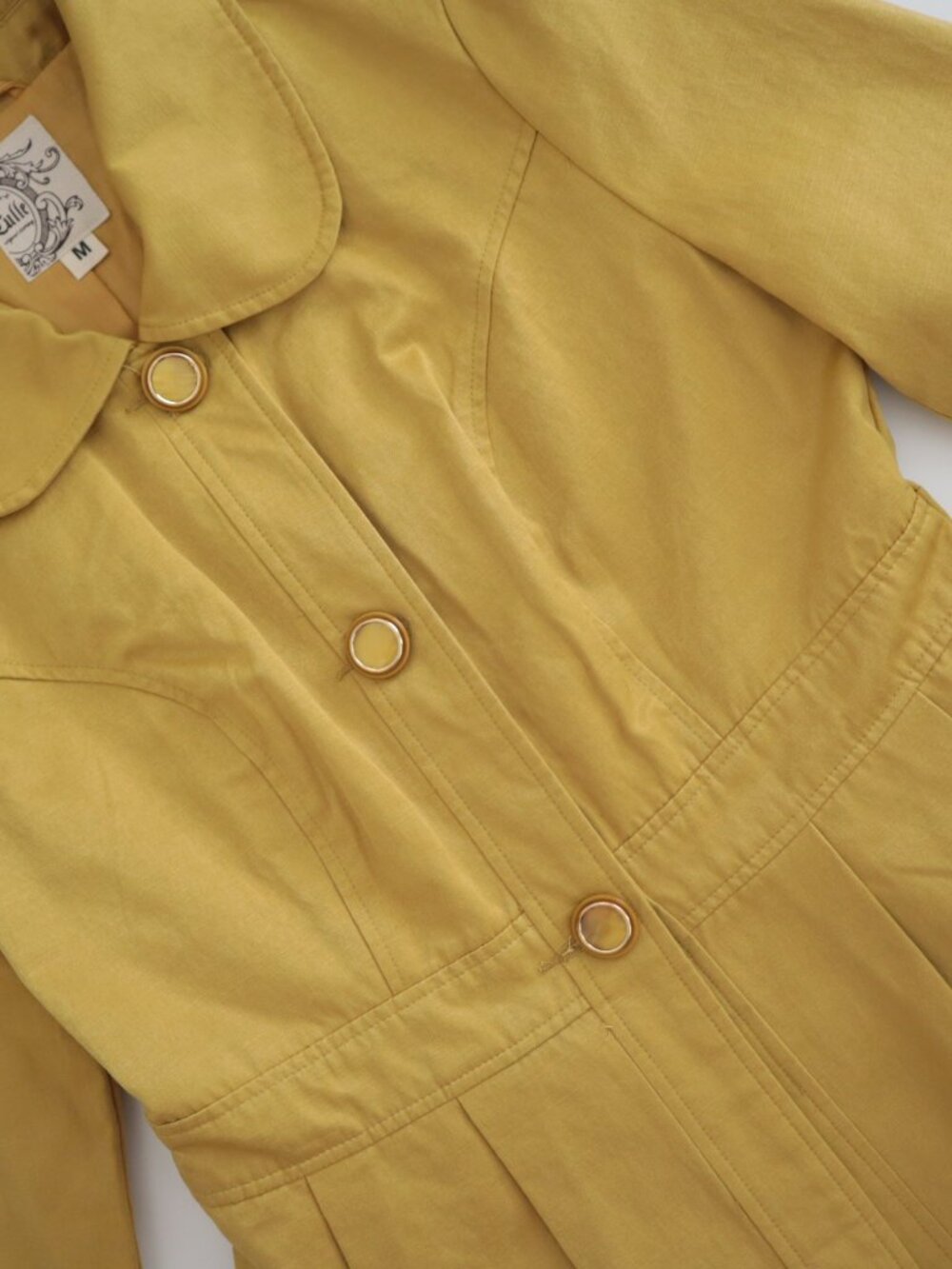 Y2K Tulle 3/4 Sleeve Pleated Saffron Princess Jacket | M - Picture 6 of 6